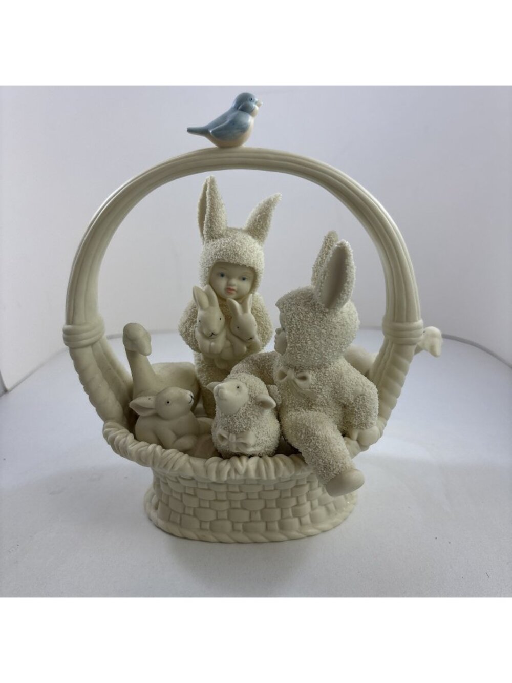 Dept 56 Springtime Stories – Snow Bunnies A Tisket A Tasket Basket 8"x7" 1997